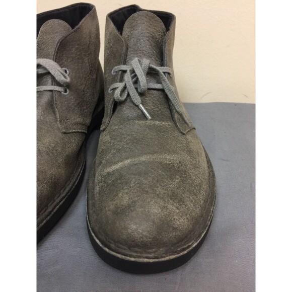 Clarks originals men size US 9M GB 8.5 gray leather ankle  lace up boots - Picture 7 of 12